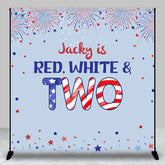 Aperturee - Stars Sparks Red White Custom 2nd Birthday Backdrop